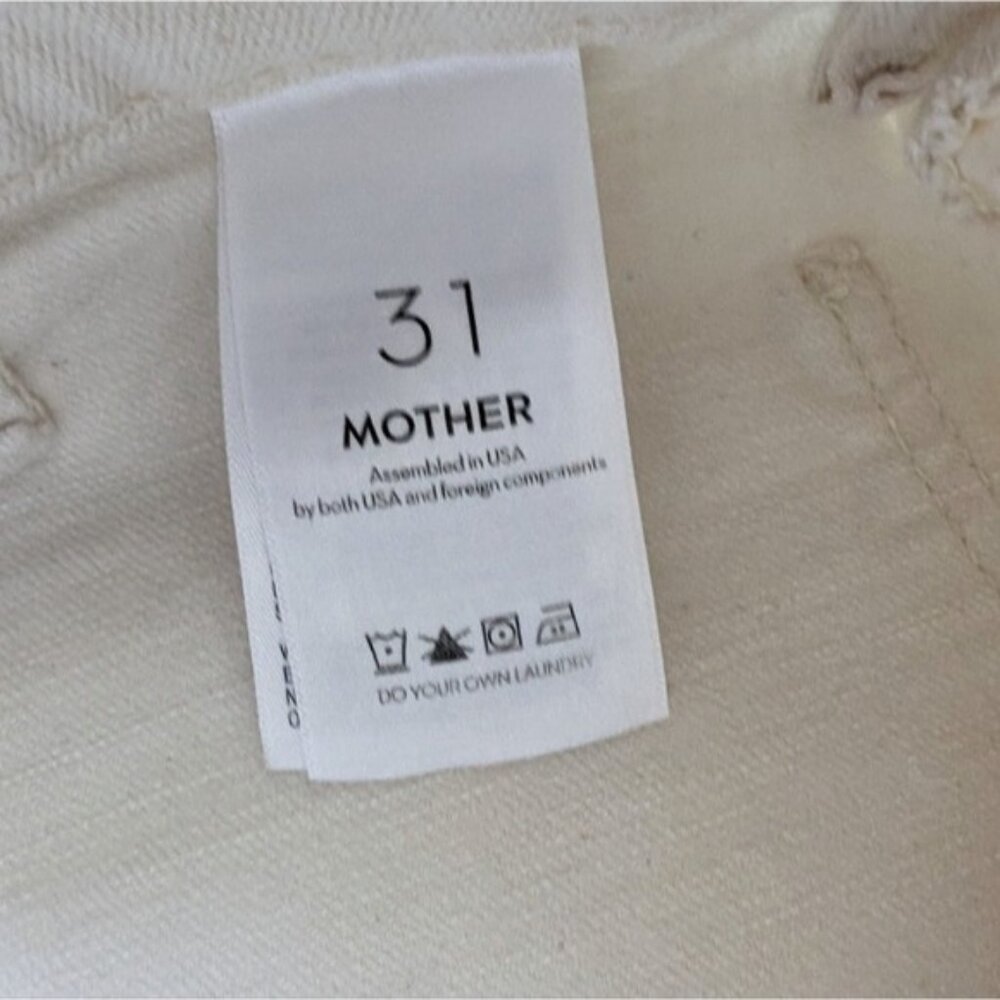 Mother Superior Hustler Patch Pocket Flood Jeans 31 Act Natural White Denim 70s - Picture 7 of 8